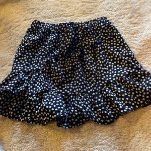 Romwe black and white S flower print skirt